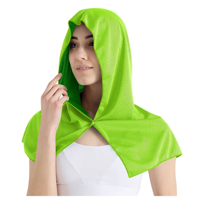 Haut à Capuche avec Protection Solaire pour Femmes, Manches 3/4, Col Rond, Séchage Rapide, Mode Décontractée, Vert Militaire