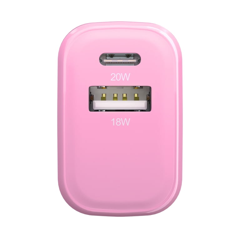 Dual Port USB-C and USB-A Wall Charger, 20W Fast Charging photo 6