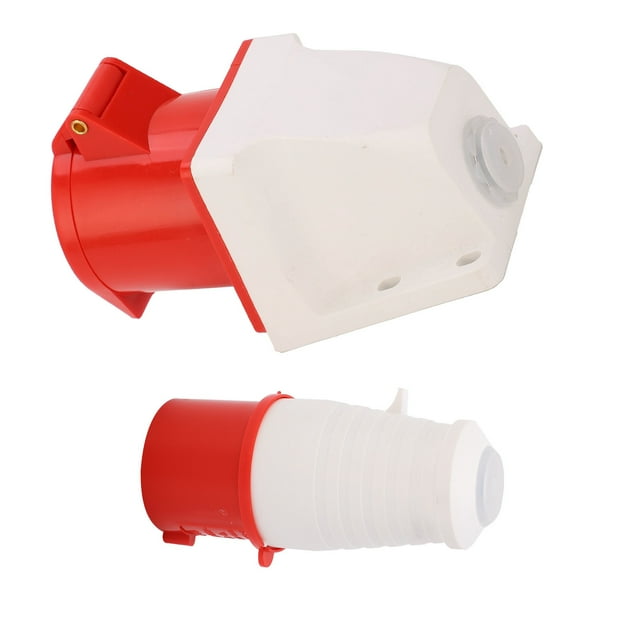 Juego de conectores industriales trifásicos con enchufe de alimentación de 4 pines para montaje en superficie de 32 A CA 380 V-415 V