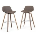 thumbnail image 3 of Simpli Home Randolph Mid Century Modern 28 inch Bentwood Counter/ Bar Height Stool (Set of 2) in Distressed Chocolate Brown Vegan Faux Leather, 3 of 9