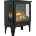 thumbnail image 3 of iRerts 17 Inch Freestanding Electric Fireplace Stove Heater, 3D Flame Effect Small Portable Fireplace, 700W/1400W Space Heater Fireplace for Indoor Use, CSA/UL Certified, Black, 3 of 9