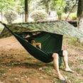 thumbnail image 5 of Frogued 1 Set Triangular Sun Shade Waterproof Temperature Resistant Folding UV-Proof Outdoor Camping Hammock Beach Awning Canopy Hiking Supply (Army Green,B), 5 of 13