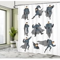 thumbnail image 5 of Ambesonne Superhero Shower Curtain, Superpowered Hero, 69"Wx84"L, White Grey, 5 of 5