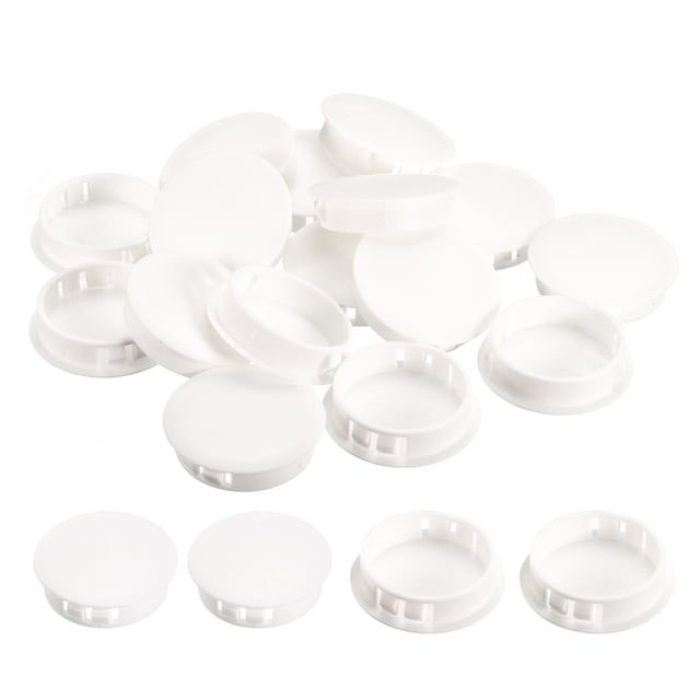 1-9/16" Plástico Agujero Tapones, 16uds Empotrado Tipo Panel Redondo Presión Sujetador Ciegos Bloqueo Tapones para Muebles Insertar Extremo Tapas Paneles, Blanco
