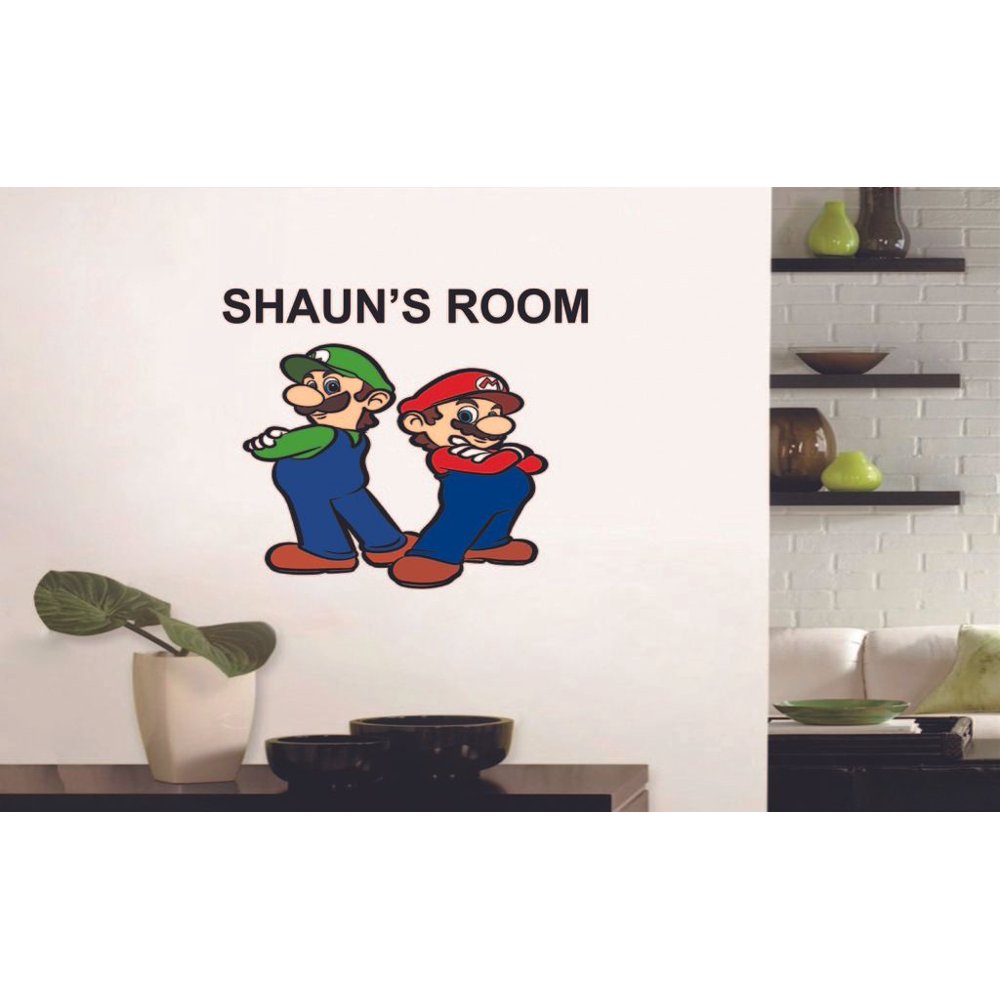 Super Mario and Luigi Standing Super Mario Bros Wall Art Vinyl