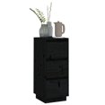 thumbnail image 2 of vidaXL Buffet Noir 32x34x75 cm Pin Massif, 2 of 5