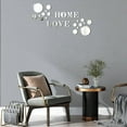 thumbnail image 4 of CCOCC Wall Paper,Creative "HOMELOVE" Design Wall Stickers,Round Mirror Acrylic Wall Decor Living Room,Black, 4 of 4
