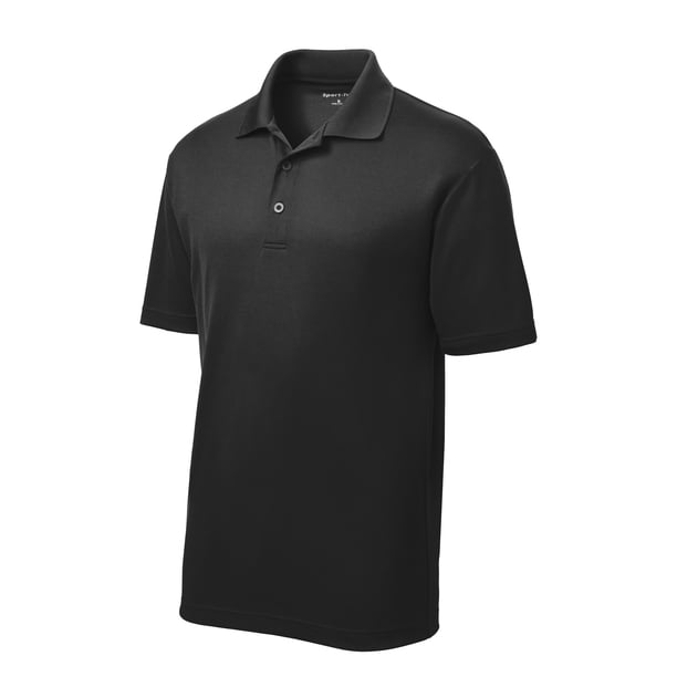 Sport Tek Men's X-Large Black Polo with Short Sleeves and Moisture