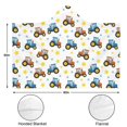 thumbnail image 3 of Wearable Blanket,Cartoon Tractors Stars White Pattern Hooded Wearable Flannel Blanket for Adults & Teens,Winter Poncho Shawl Wrap Cape Cozy Anti-Pill,60"x80", 3 of 5