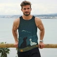thumbnail image 6 of Lsque Farm Dog Duck Moonlight Pattern Mens Tank Tops Muscle Athletic Quick Dry Sleeveless Workout Fitness T Shirts Beach Tank Top, Loose-fit Sleeveless Shirt for Men-Medium, 6 of 7