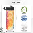 thumbnail image 5 of 18 Oz Insulated Sports Bottle, Outdoor Sports Gym Handheld Portable Casual Stainless Steel Water Bottle, Straw With Lid Lightgrey Tie-Dye Background Vibrant Colors And Swirling, 5 of 9