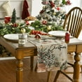 thumbnail image 2 of mubwai Xmas Trees Holly Pine Cone Christmas Table Runner, Seasonal Winter Wood Kitchen Dining Table Decoration for Home Party Decor 13x72 Inch, 2 of 7