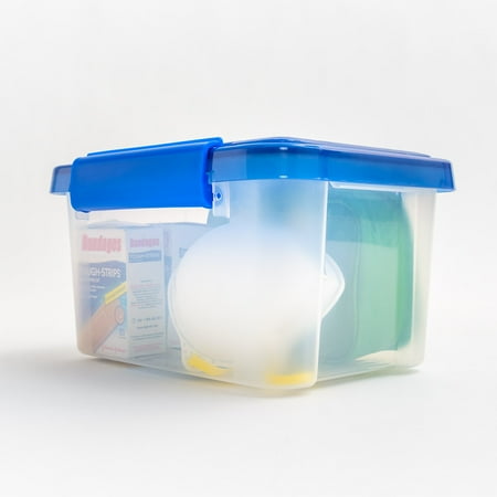 IRIS 6.5qt 5pk WeatherPro Plastic Storage Bin with Lid: Stackable, Transparent, Airtight, Multicolor, Utility Totes
