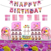Shark Birthday Party Decorations Shark Theme Decorations Includes Plates, Banner, Napkins, Tablecloth, Cake Toppers, Cutlery, Perfect for Girls Boys Kids Birthday Party, Serves 10 Guests C36
