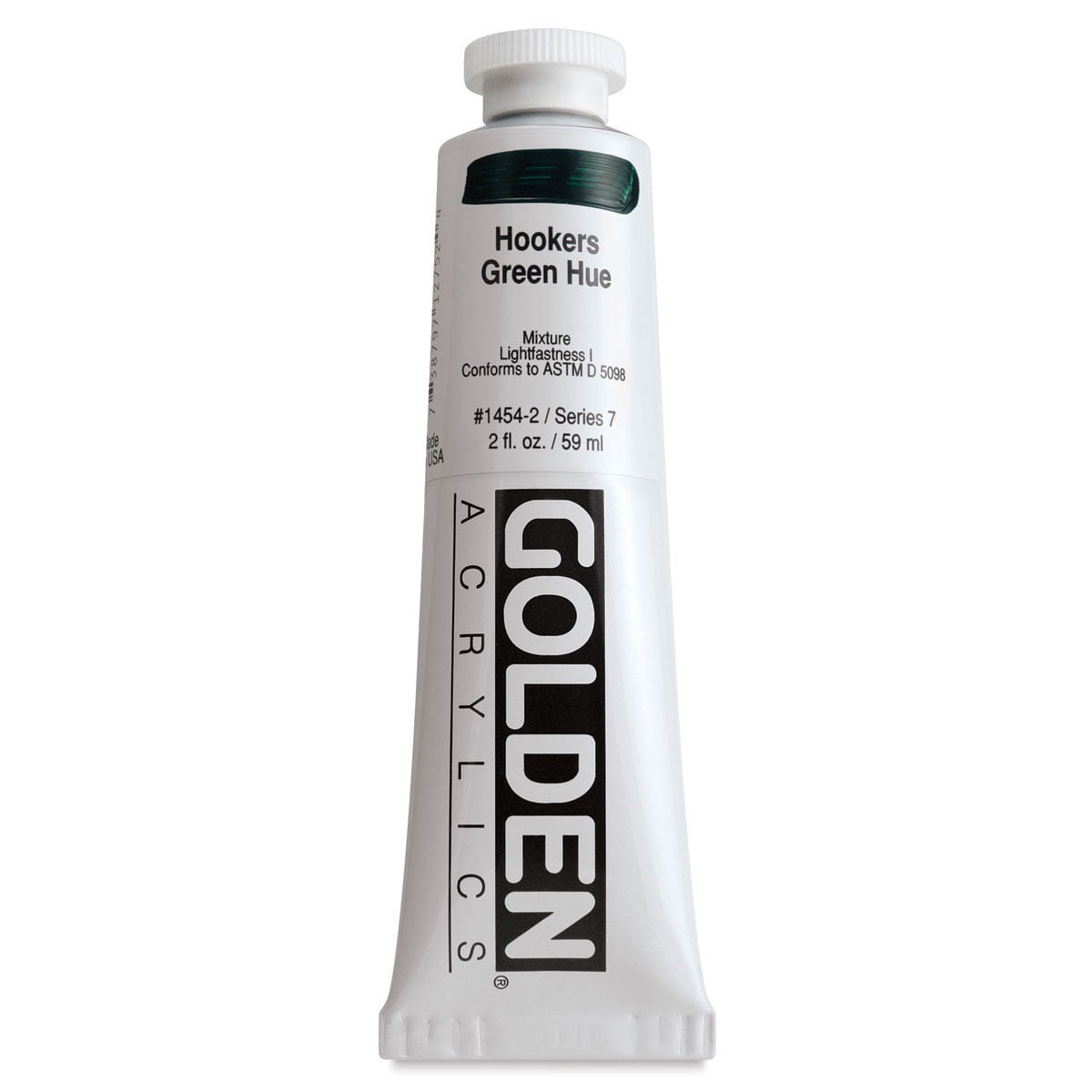 Golden Heavy Body Artist Acrylics - Hooker's Green Hue, 2 oz Tube
