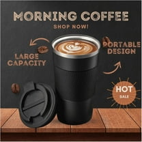 17oz Travel Coffee Cups Insulated Mug Thermal Tumbler to Go with Lid Leak Proof Reusable Stainless Steel Coffee Mug Spill Proof for Hot and Iced Cold Drinks, Dishwasher Safe