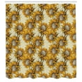 thumbnail image 3 of Ambesonne Sunflower Shower Curtain, Vintage Nature Ornament, 69"Wx84"L, Multicolor, 3 of 3