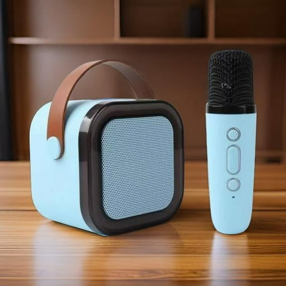 Kids Mic with Speaker Music Toys Wireless Mini Portable Bluetooth Speaker with Microphone Imaginative Birthday Presents for Toddlers, Boys, and Girls for Singing Blue