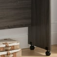 thumbnail image 5 of Distressed Grey Wooden Mobile Desk Home Office Desk with Modesty Panel & Locking Back Wheels, 5 of 5