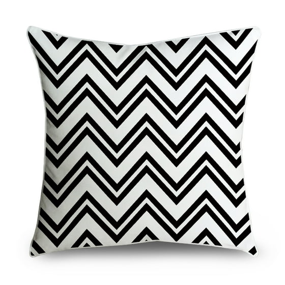 Wendana Black White Geometry Chevron Print Decorative Throw Pillow Wendana Black White Geometry Chevron Print Decorative Throw Pillow Cover Cushion Case Home Decoration