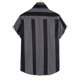thumbnail image 5 of Blusa informal de manga corta con estampado de rayas playeras y botones para hombre Pompotops oipoqjl27764, 5 of 9