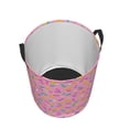 thumbnail image 3 of Daiia Pink Donut Round Laundry Basket with Handles Thickened Waterproof Circular hamper,Dirty Clothes Storage Basket for Bedroom,Bathroom,College Dorm-Small, 3 of 8