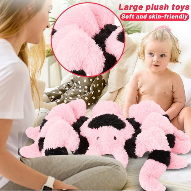 Giant 45 Inch Pink Spider Plush - Soft Large Stuffed Animal for