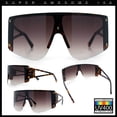 thumbnail image 2 of Womens Oversized Shield Curved Wrap Flat Top Half Rim Plastic Sunglasses Tortoise - Brown, 2 of 8