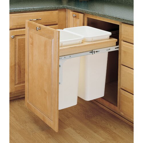 Rev A Shelf Double Top Mount 12 5, Under Cabinet Trash Can