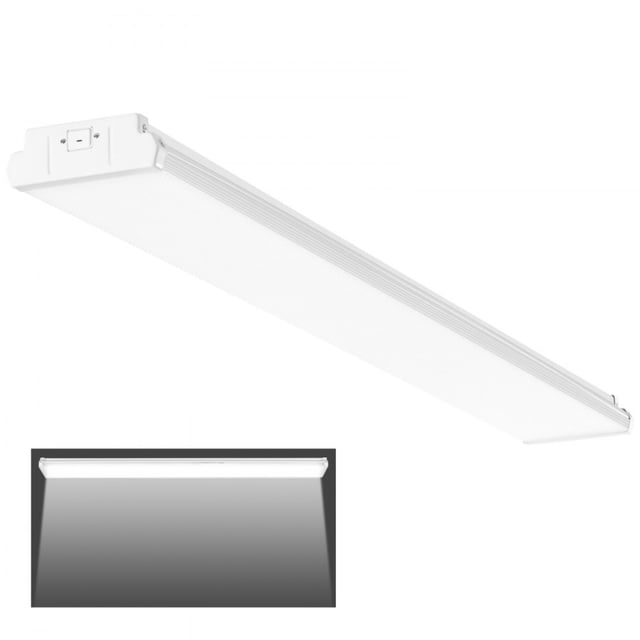 4FT LED Wraparound Light, 40W, 4500LM Flush Mount LED Shop Light, 6500K Daylight LED Kitchen Ceiling Lighting Fixtures, for Garage Office Laundry Craft Room Fluorescent Tube Replacement, FCC