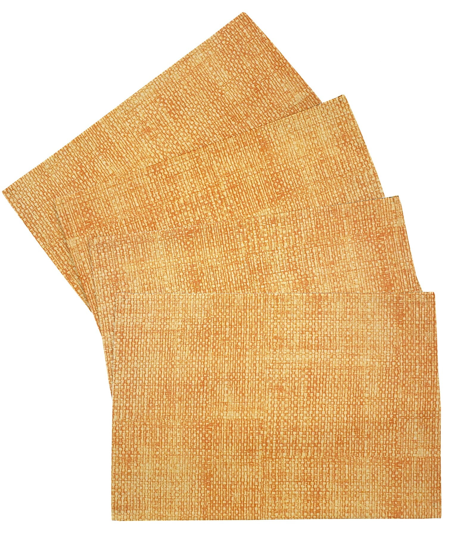 Faux Burlap Placemats by Penny's Needful Things (Rectangle - Set of 2) (Orange)
