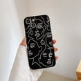 thumbnail image 3 of Funda para teléfono con diseño de cara de arte abstracto, compatible con iPhone 12 Pro Max, fundas protectoras de silicona de moda, color negro, 3 of 5