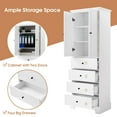 thumbnail image 3 of DEALTOPS Tall Storage Cabinet with Adjustable Shelves and 4 Drawers, White, 3 of 8