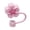 Pink, variant on sunsanly Silicone Flower Straw Cap 10mm Diameter Cute Straw Topper Dust-Proof Drinking Straw Covers Cap Reusable Straw Tips Lids Gift for Party Decor