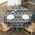 thumbnail image 3 of Round Waterproof Tablecloth 60×60 Inch, Black Strip Boho Reusable Indoor/Outdoor Durable Table Cover for Party Kitchen Dinner Room Decor, 3 of 6