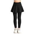 thumbnail image 3 of Pretxorve Kids Girls Pants Solid Yoga Skirted Stretchy Multi Color Casual Fall Bottoms Sizes 3-12Y, 3 of 5