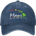 thumbnail image 3 of Maui Hawaiian Islands Hat Adjustable Cowboy Baseball Cap for Men Women Trucker Cap, 3 of 8