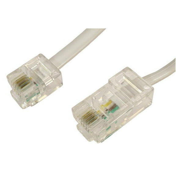 RARAION - White RJ11 to RJ45 Plug Telephone Lead - 15m