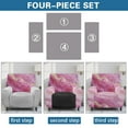 thumbnail image 5 of SCRAWLGOD Marble Print Golden Pink Recliner Slipcovers 4-Pieces Lazyboy Recliner Cover Recliner Couch Coverswith Storage Pocket Furniture Protector for Living Room, 5 of 7