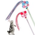 thumbnail image 3 of SPRING PARK Cat Toys Interactive Teaser Wand Stick Toy with Tassels Pompom Plush Ball Bell Catcher for Cats Kitten, 3 of 7