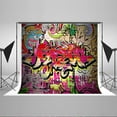 thumbnail image 2 of GreenDecor 7x5ft Graffiti Wall Backdrops for Photography Colorful Brick Background for Photo Studio, 2 of 5