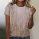 thumbnail image 3 of Tops Cortos para Mujeres Retro Impreso Cuello Redondo Manga Corta, Camiseta Casual para Uso Diario Y de Fiesta, 3 of 4