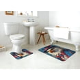 thumbnail image 4 of Xecao Surreal Bald Eagle Gentleman 2-Piece Vintage Seamless Anti-Skid Mat Set, featuring a stylish pattern for a safe and elegant toilet rug experience, 4 of 6