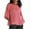 Pink, variant on Linen Blouses for Women Loose Fit 2023 3/4 Sleeve Crew Neck T Shirts Summer Solid Color Gauze Top Side Split Blouse Tunic Tops