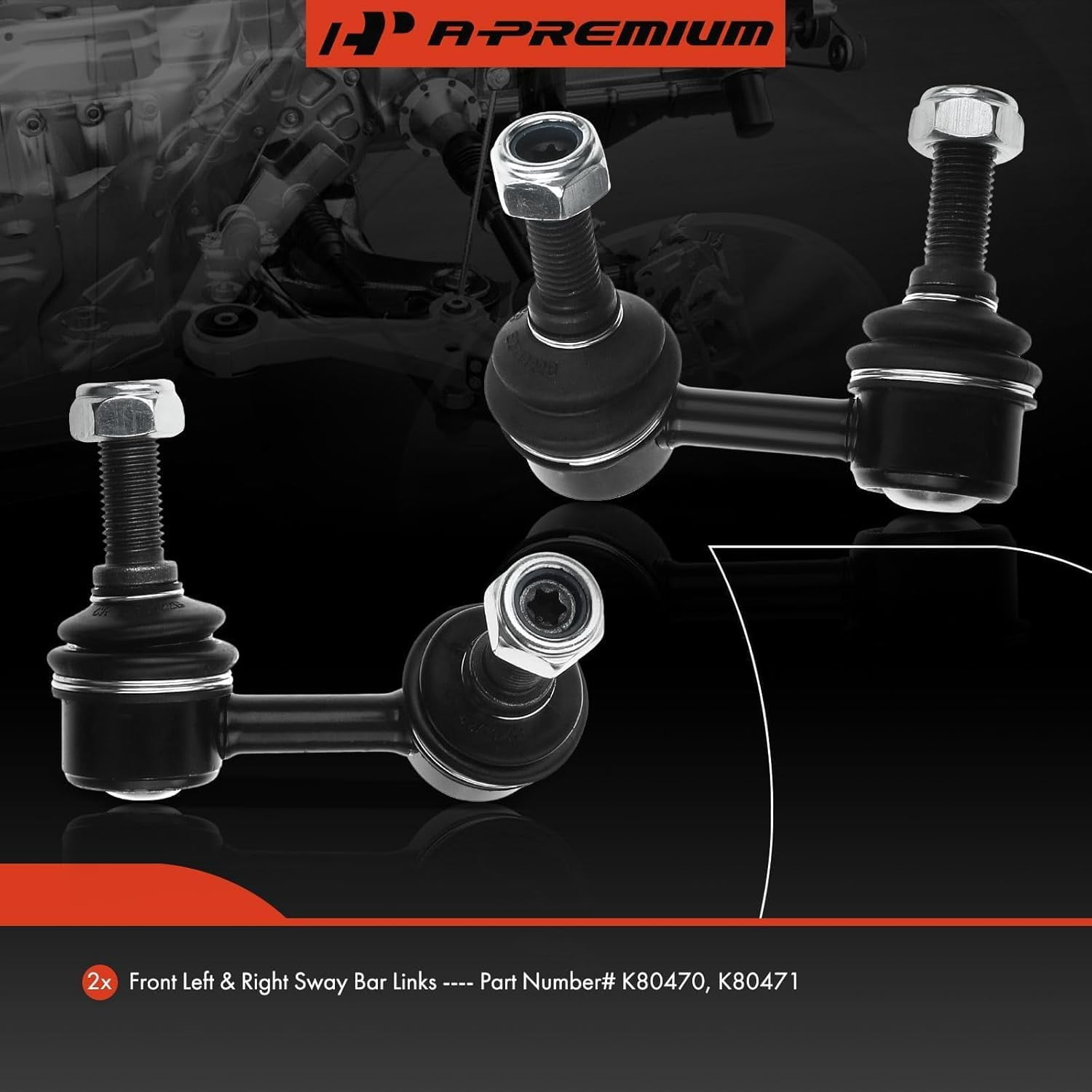 A-Premium 2x Front Sway Bar Links Stabilizer Bar Links, Compatible with Nissan Frontier 2005-2019, Pathfinder 2005-2012, Xterra 2005-2015 & Suzuki Equator 2009-2012, Replace # K80470, K80471