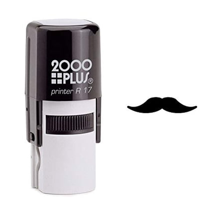 StampExpression - Petite Handlebar Mustache Self Inking Rubber Stamp - Black Ink (W-6738)