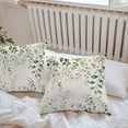 thumbnail image 5 of Green Eucalyptus Outdoor Pillow Covers Pack of 2 Leaf Retro Linen Background Farmhouse Waterproof Throw Pillow Covers Decorative Cushion Cases for Patio Garden Tent Balcony Couch 26x26 inch, 5 of 8