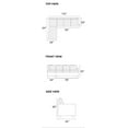 thumbnail image 3 of Contemporary Modern Living Room Reversible L/R Chaise Sofa Ottoman 3pc Sectional Lounge Pillows Ebony Microfiber, 3 of 7