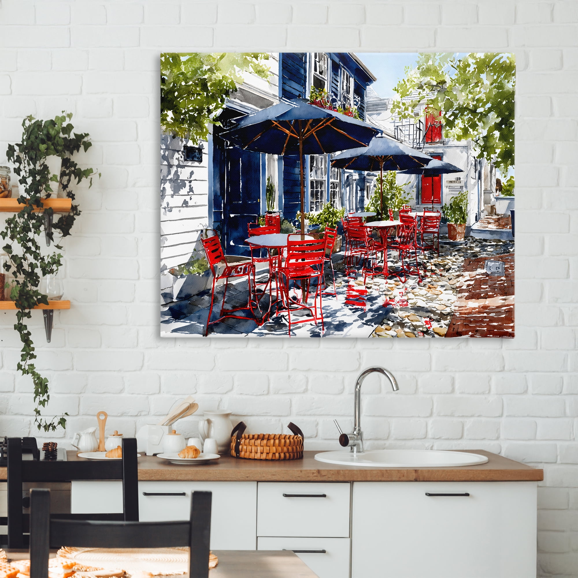 Stupell Industries Cafe Classic Red Chairs Canvas Wall Art, design by Franklyn Gregory