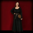 thumbnail image 6 of Mythrojan Medieval Women Dress for LARP SCA Renaissance Fair, Lady Overdress for Cosplay Fantasy Party, Color : Black, Size : Small, 6 of 7